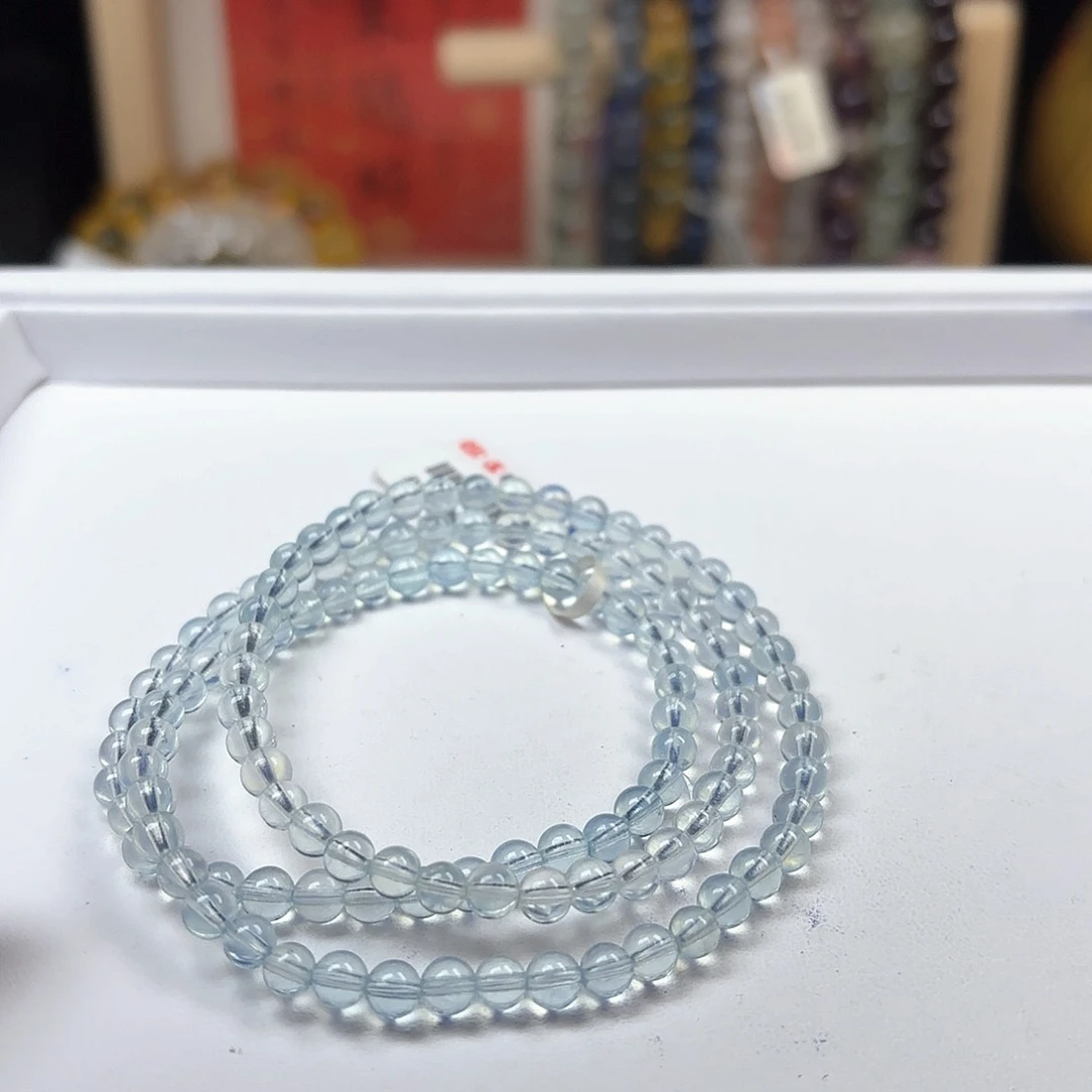 水晶手链未镶嵌海蓝宝4.8