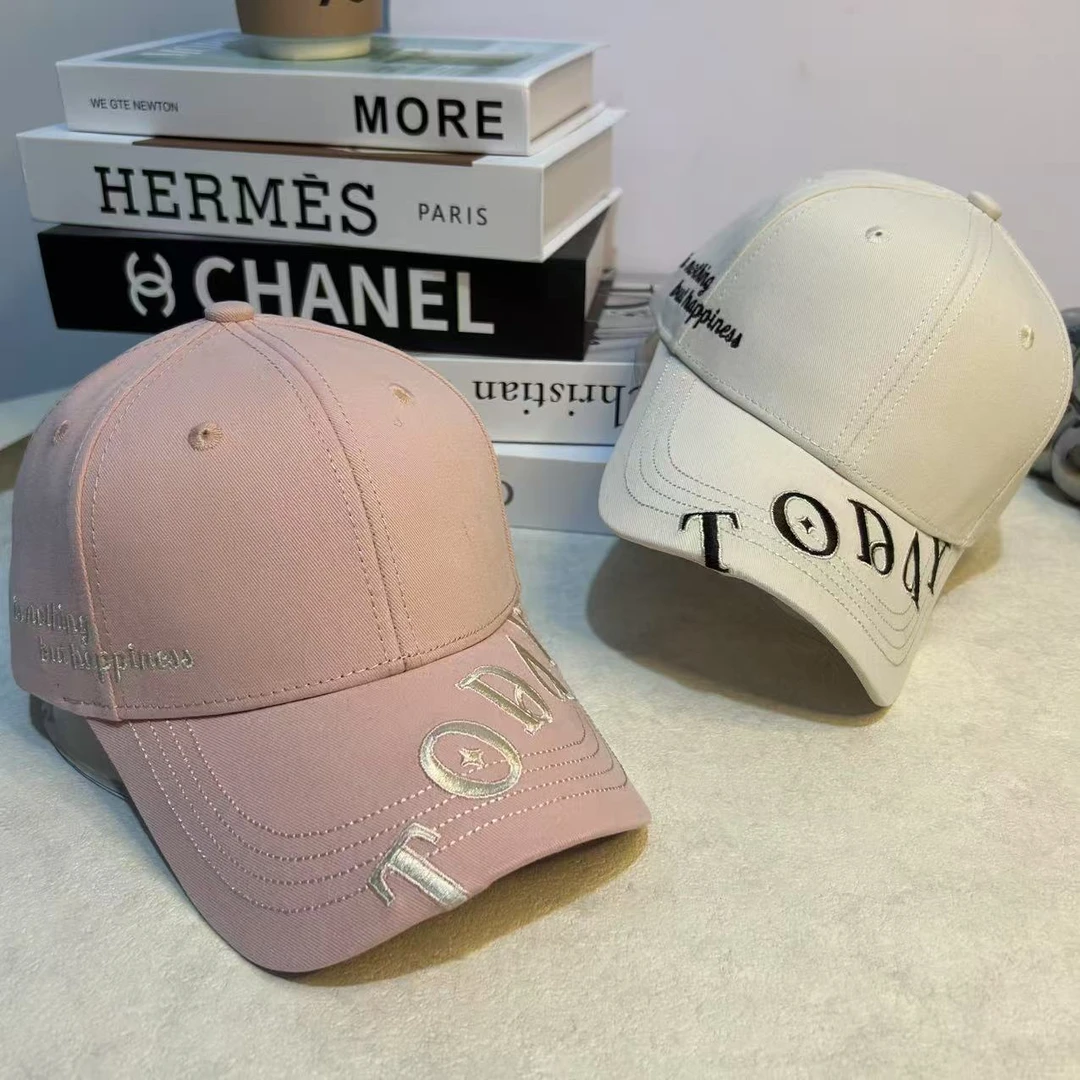 男棒球帽帽檐字母TODAY刺绣鸭舌帽女帽子百搭休闲透气运动遮阳帽