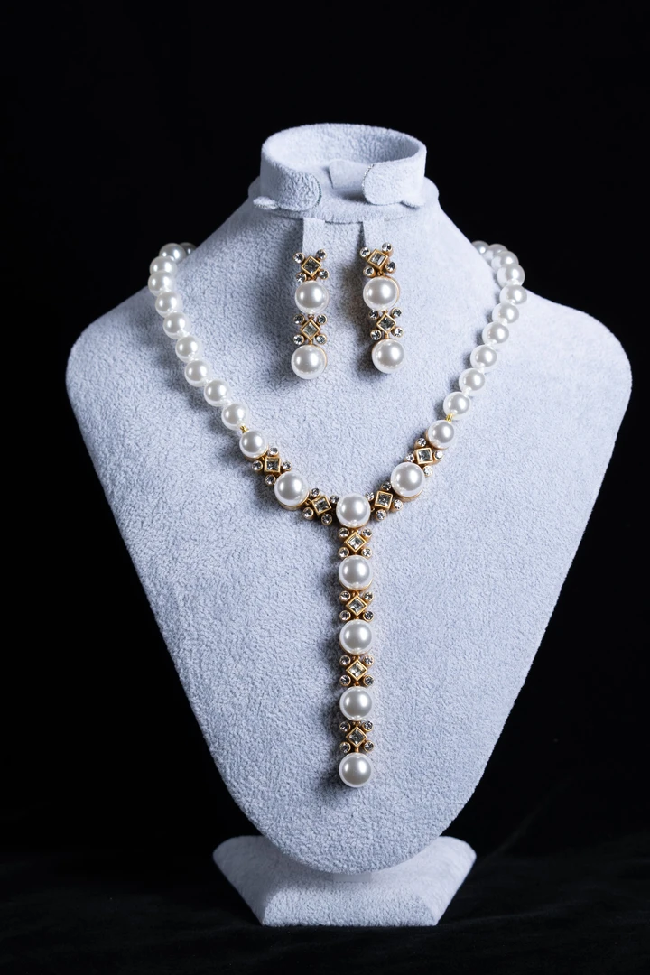 铜合金锆石项链 复古优雅白月光系列套装 母亲节好礼