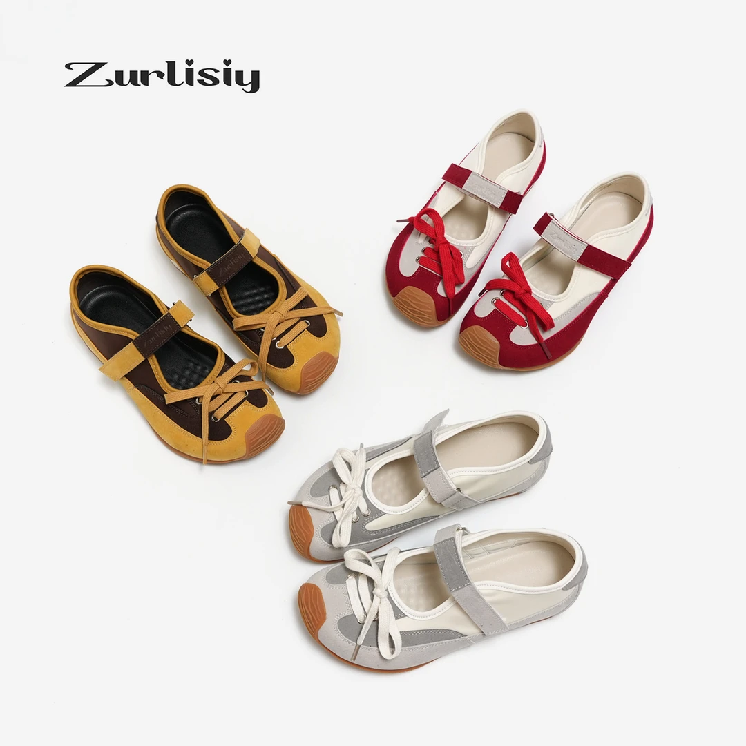 2025春款新品首发韩版复古真皮德训鞋防滑软底轻便女阿甘鞋5L91