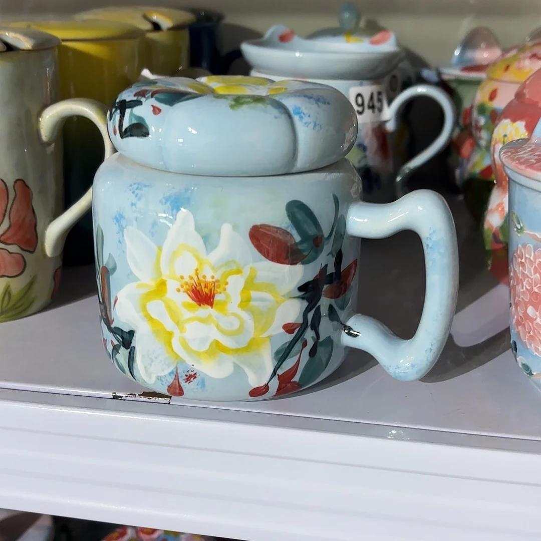 瓷片景德镇手绘高温釉下彩陶瓷茶