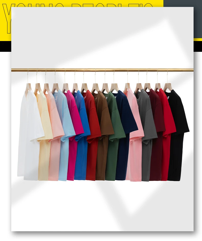 【两件装】重磅厚实纯棉纯色短袖T恤男女同款全棉圆领潮白色半袖