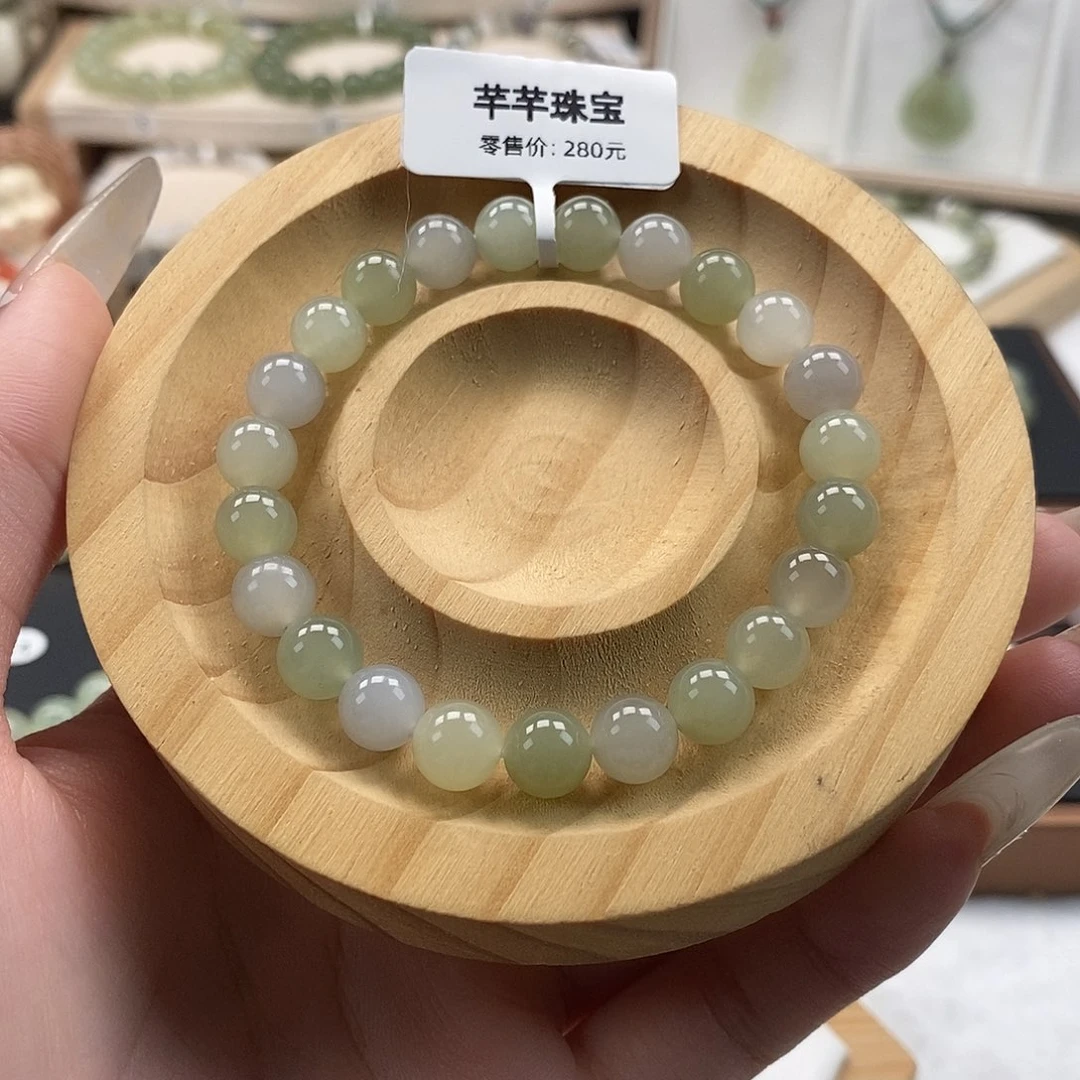 和田玉手链未镶嵌微瑕