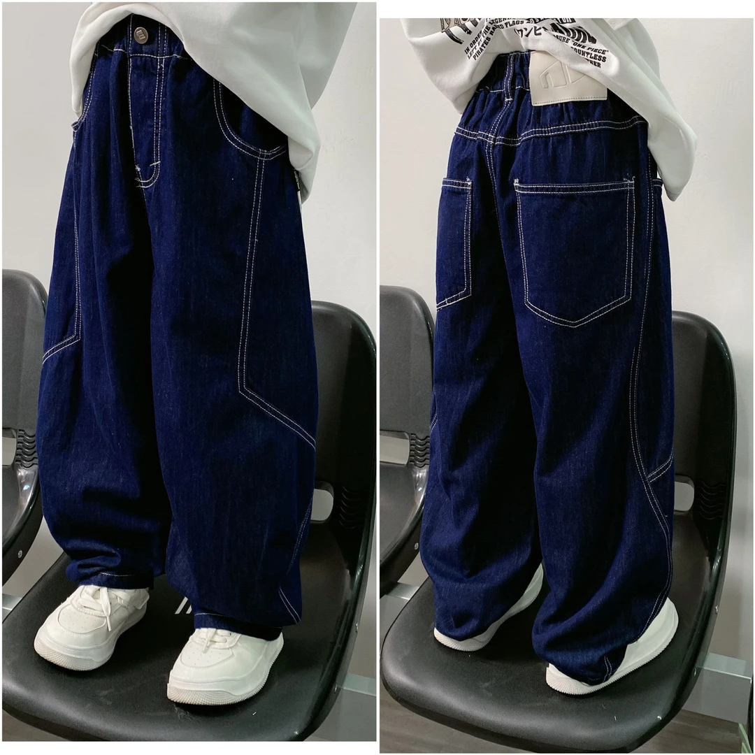 【嘟妈童装】男童春季牛仔裤2025中大儿童休闲长裤子5567