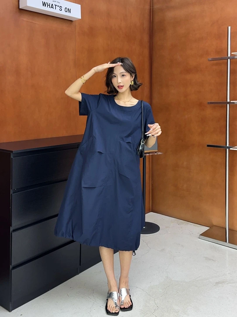 夏季女款连衣裙遮肚子藏肉时尚休闲