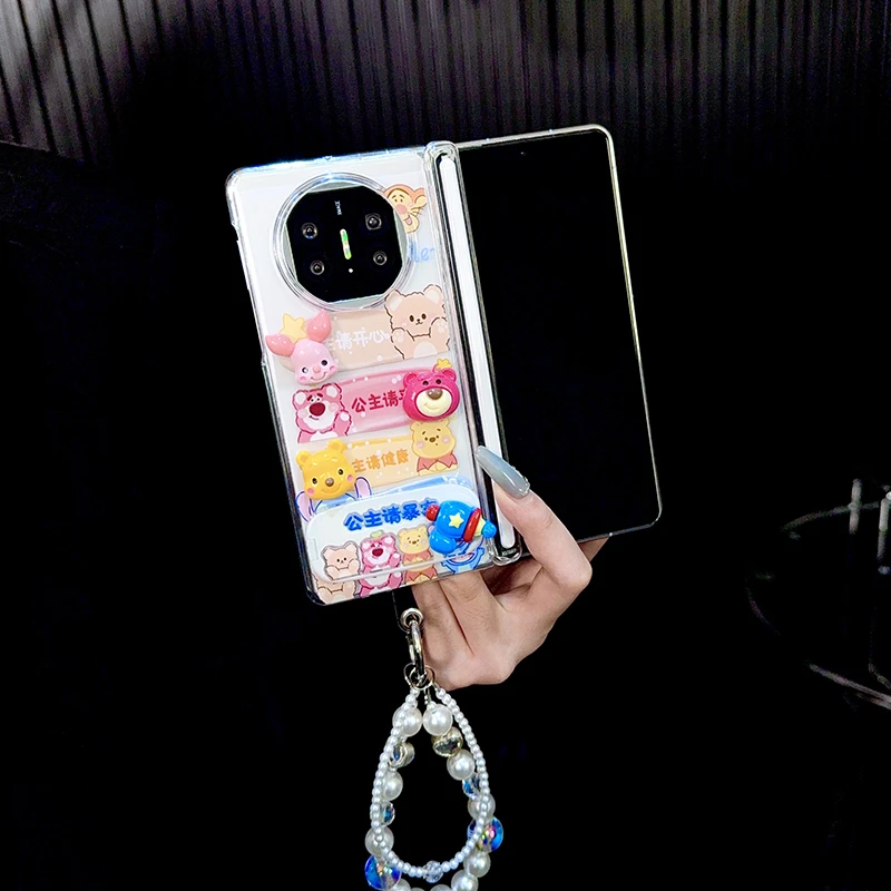 适用华为matex5手机壳新款matex6典藏版套x3卡通镜子支架手链女款