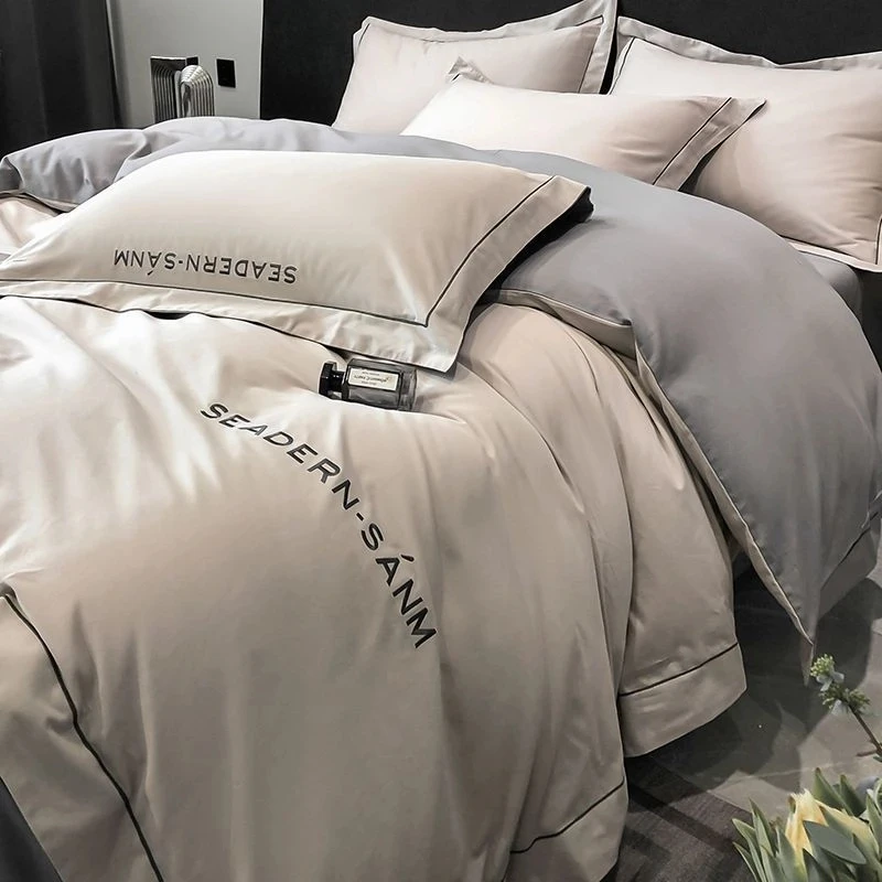 富安娜轻奢长绒棉四件套纯棉100全棉高级床单被套罩简约床上用品4