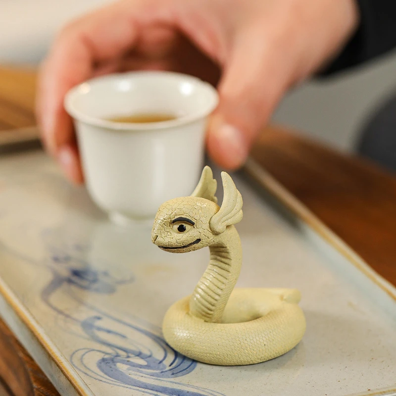 赵永辉可养原矿紫砂精品茶宠摆件创意茶玩雕塑小灵蛇