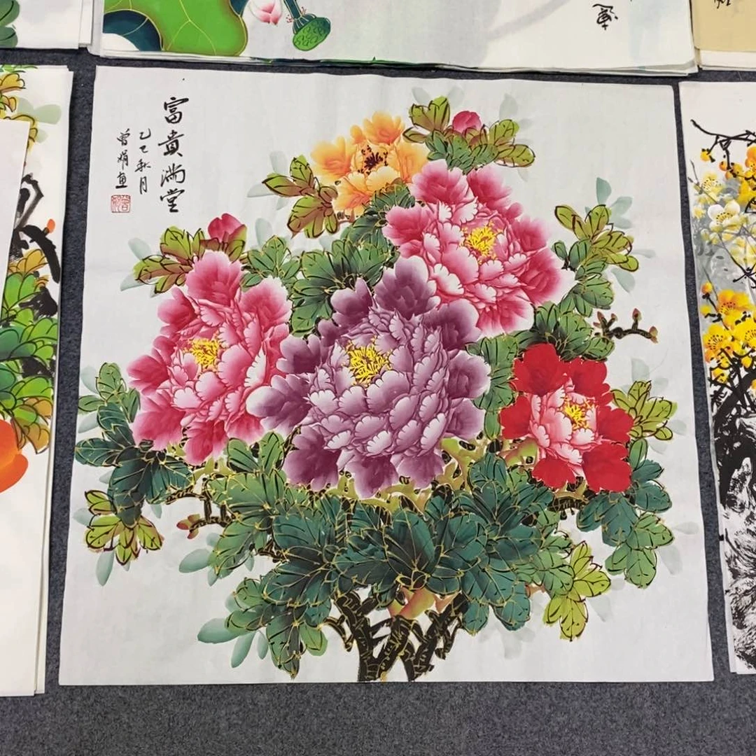 国画尺寸70✖️70斗方精品手绘画
