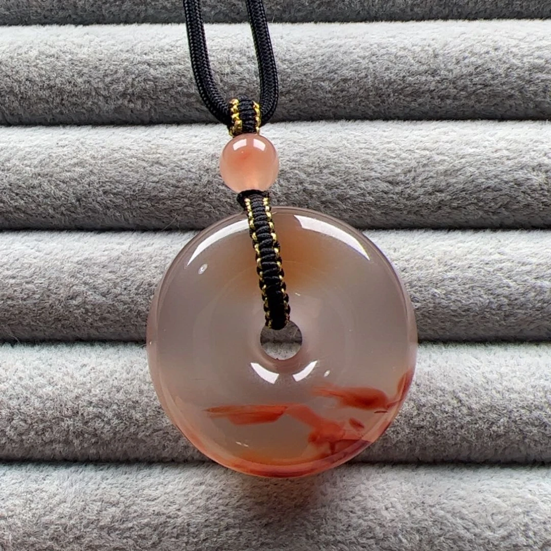 南红玛瑙未镶嵌平安扣34mm
