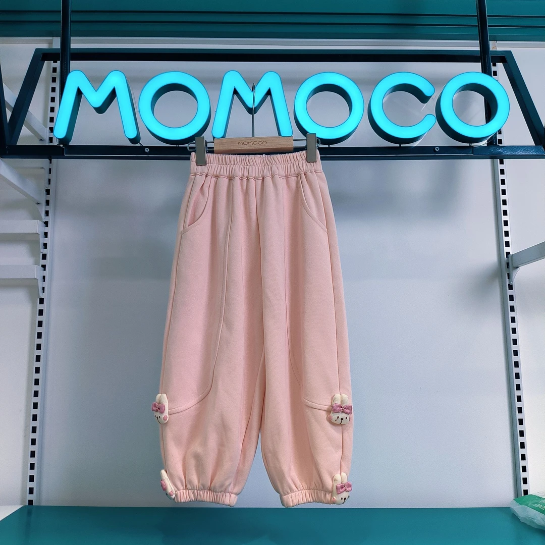 MOMOCO玛米玛卡女童休闲裤秋季新款儿童韩版简约小兔长裤52367测