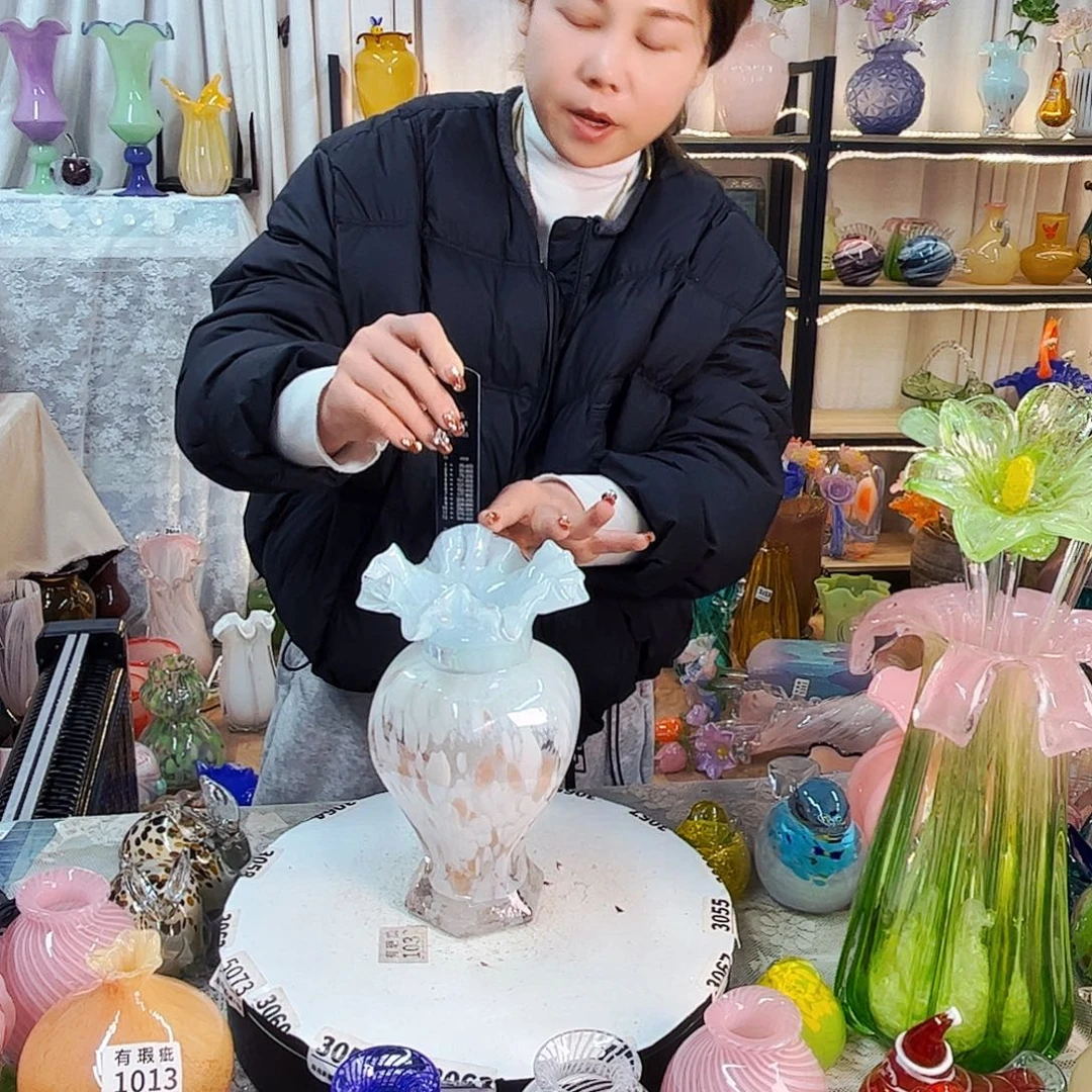 琉璃花瓶摆件家悦