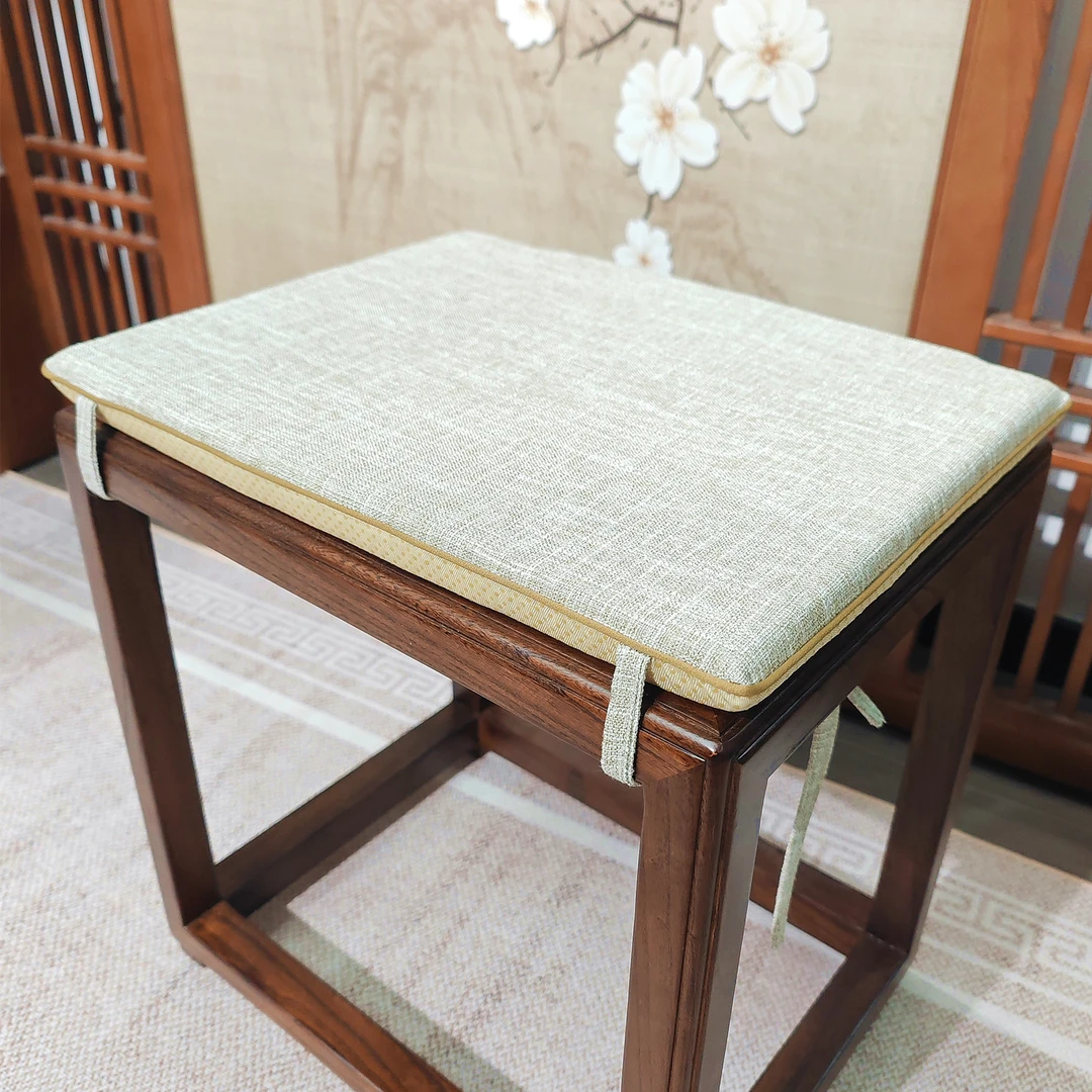 坐垫加厚中式放凳垫亚麻防滑红木板凳椅坐垫四季通用茶椅学生凳垫