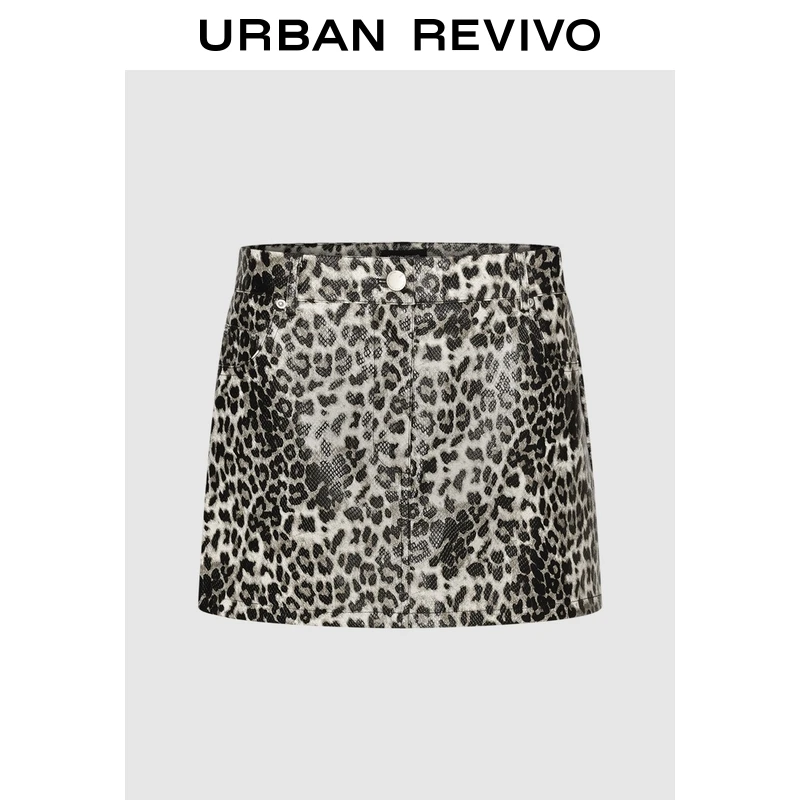 UR2025夏季新款女装时髦魅力复古豹纹超短款半裙UIT550004
