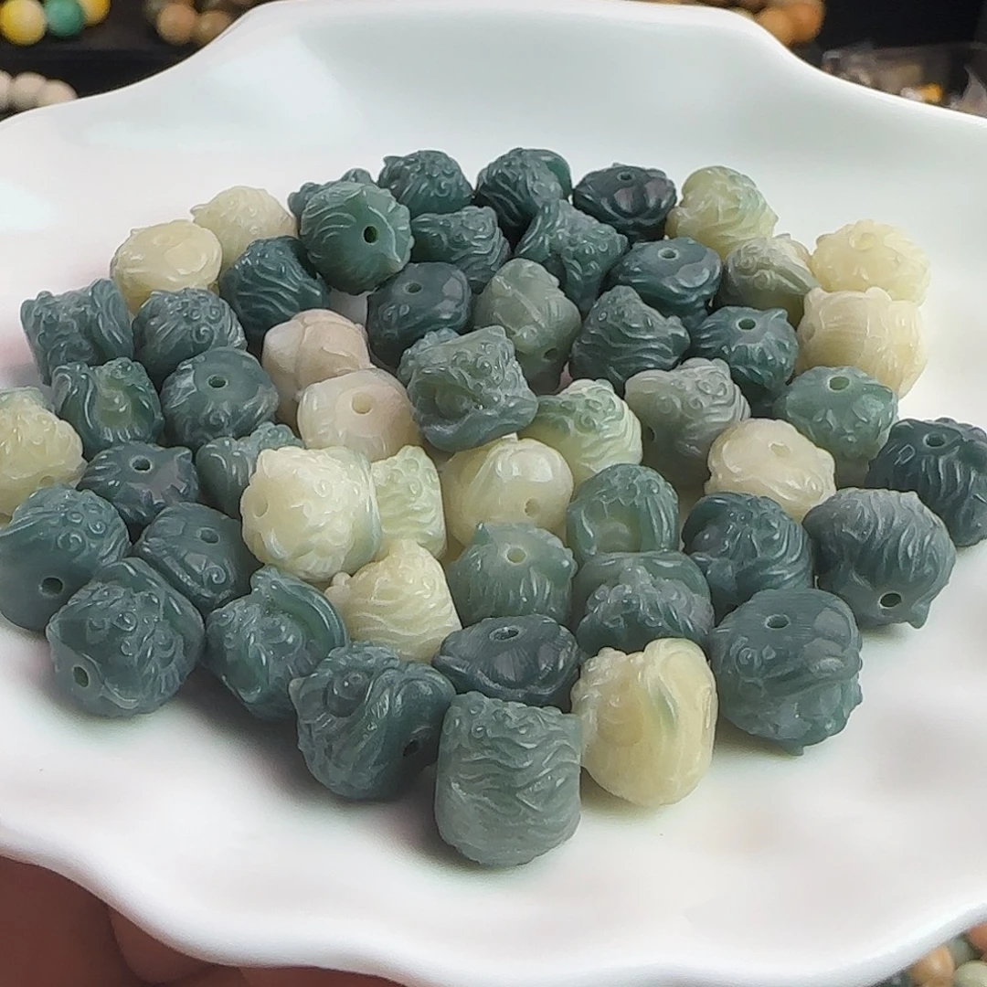 手串菩提根/象牙果卡12海盐蓝醒狮100颗