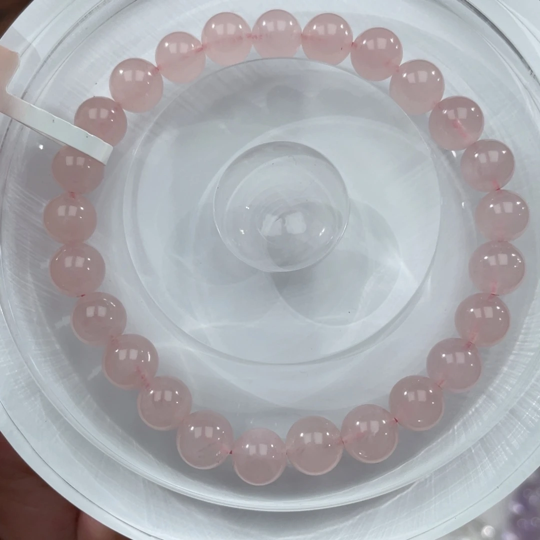 水晶未镶嵌手串016西柚粉水晶8m