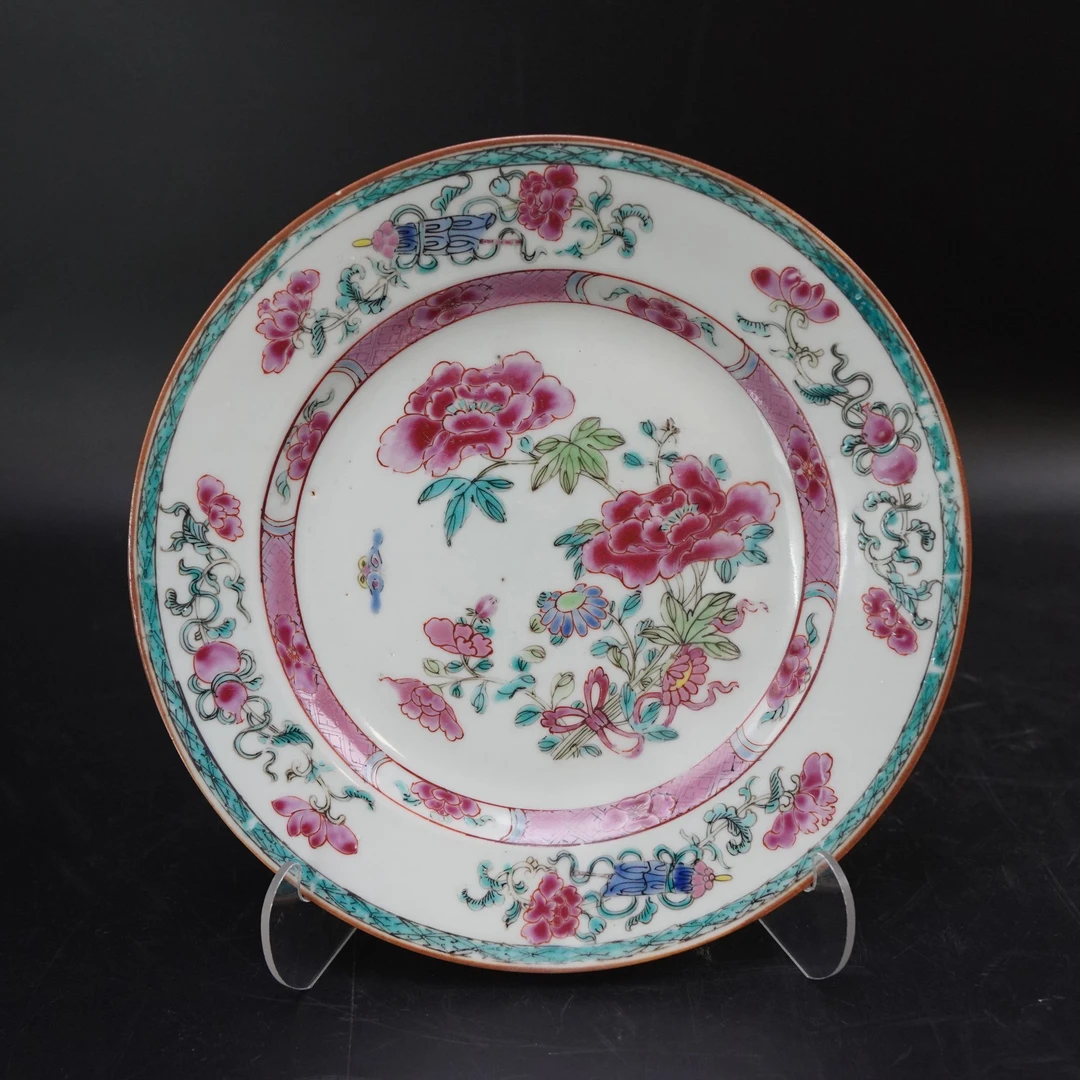Lot.25110192清雍正粉彩花卉纹赏盘 直径:约22.2cm