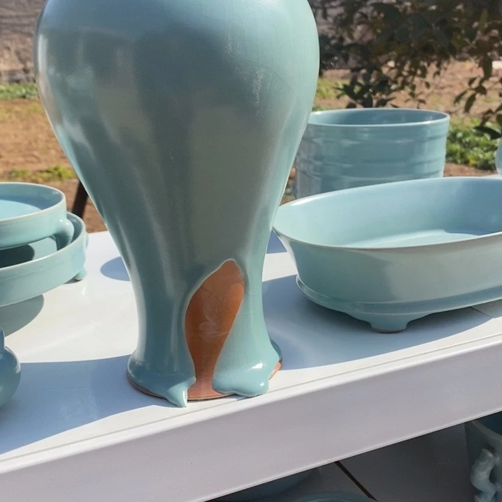 摆件静*抱朴汝瓷仿古微瑕