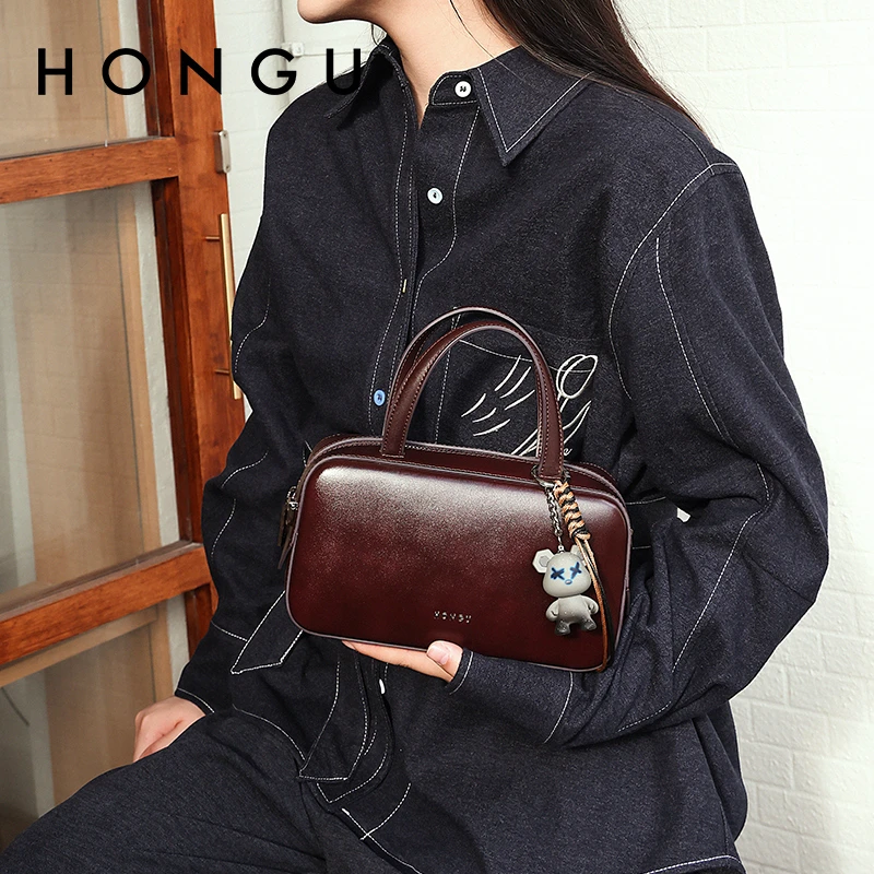 HONGU/红谷红谷保龄球包复古小方包肩包多功能斜跨包H5136634
