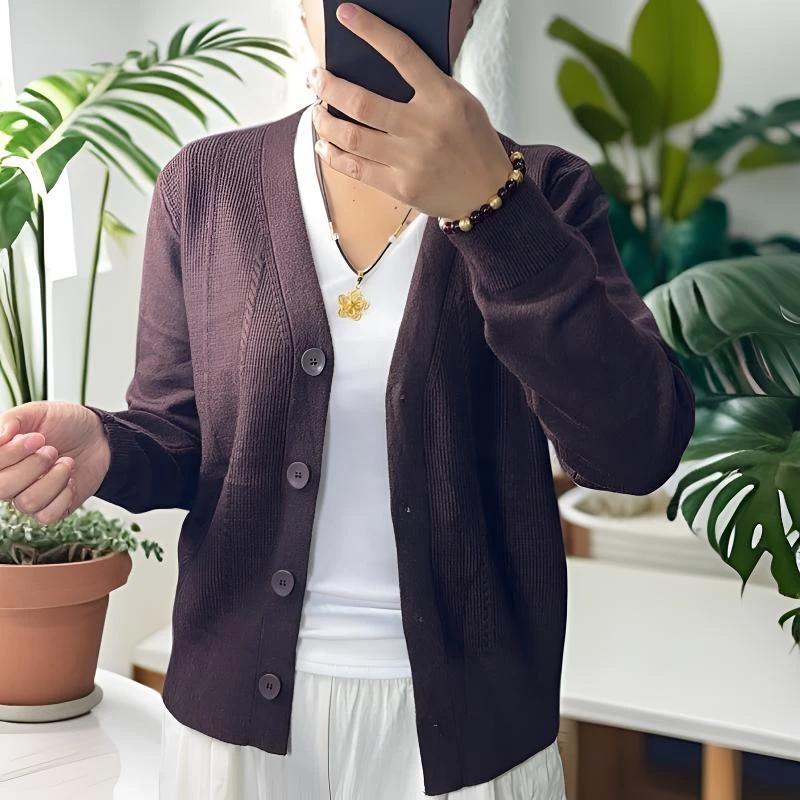 针织衫时尚常规毛针织衫衫女修身型针织开衫款