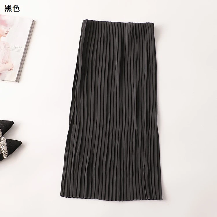 409137夏压褶加长半身裙新奇特超值品质女装老钱风松弛感女装