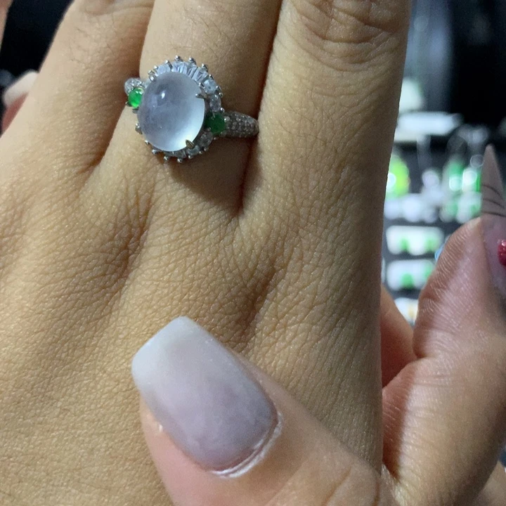 翡翠银S925镶嵌戒指