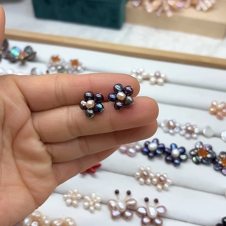 淡水珍珠发饰银S925镶嵌小*儿