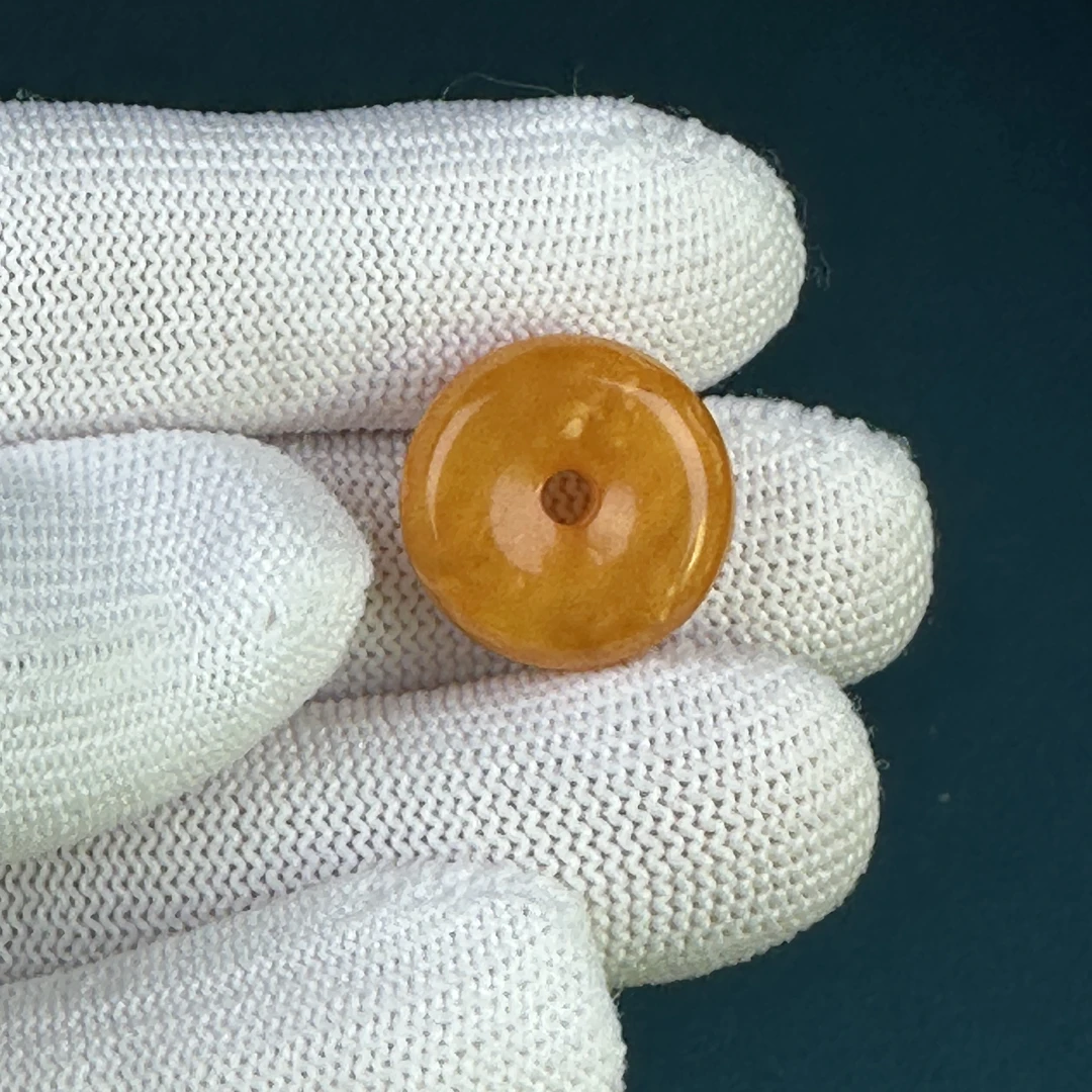 B9196天然俄料老蜜蜡平安扣18x9.6mm 1.5克 一物一图 支持鉴定