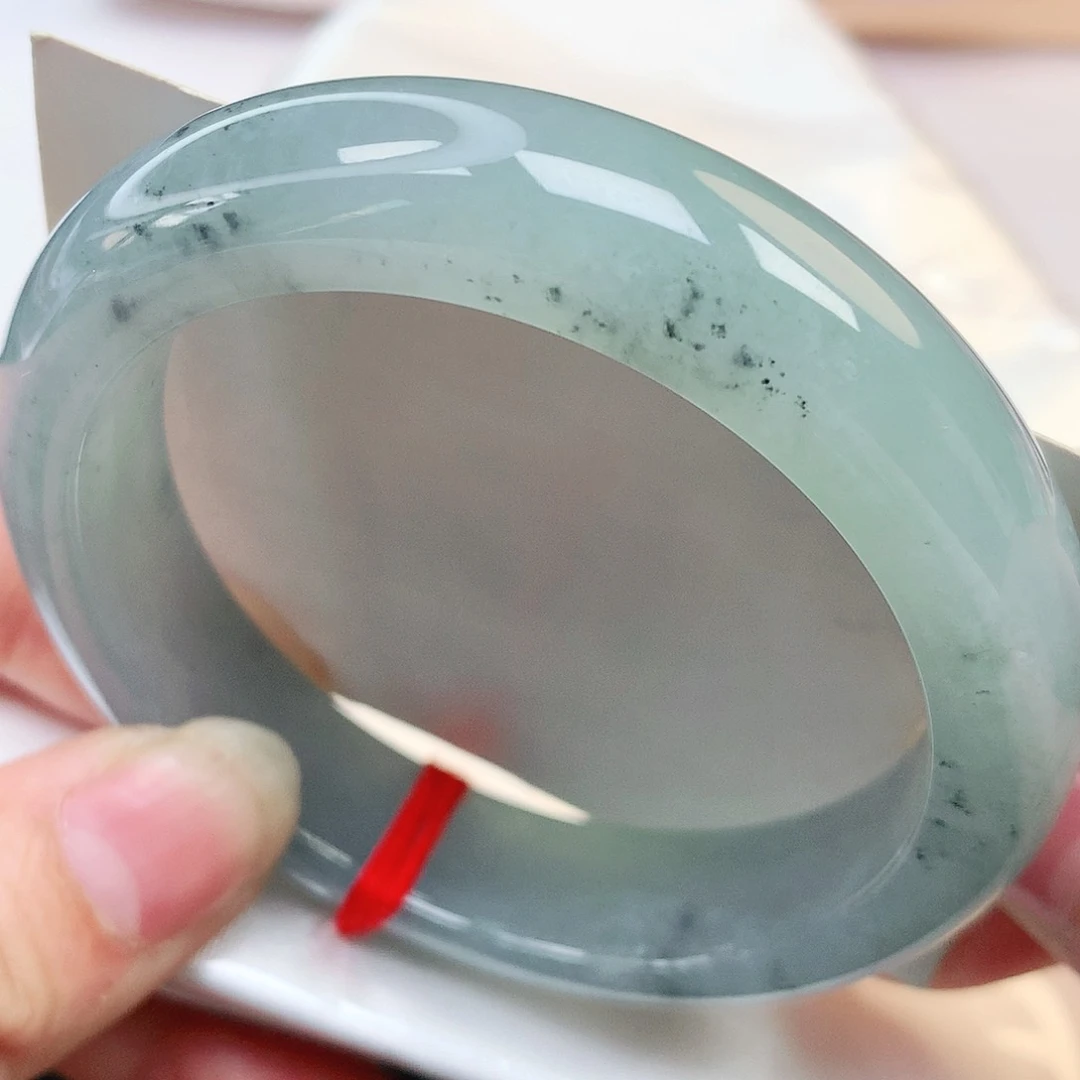 未镶嵌手镯翡翠纯 天然翡翠老坑乌鸡蓝底152号