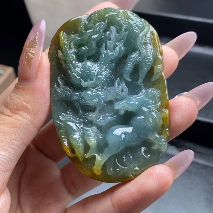 未镶嵌定制翡翠龙马精神