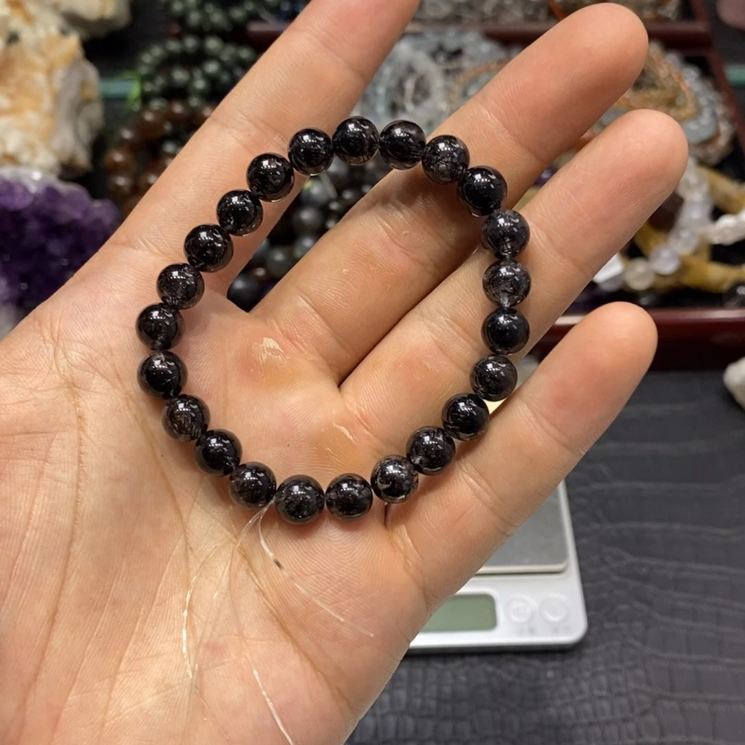 水晶手链未镶嵌黑发8mm+