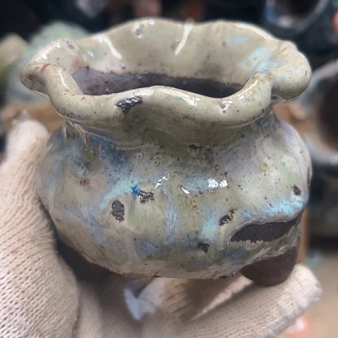 红陶粗陶花盆手工