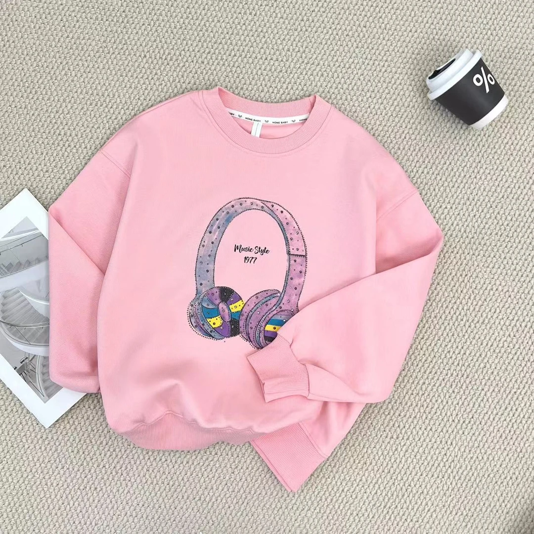 女童2025春季新款时尚字母亲子卫衣B0208