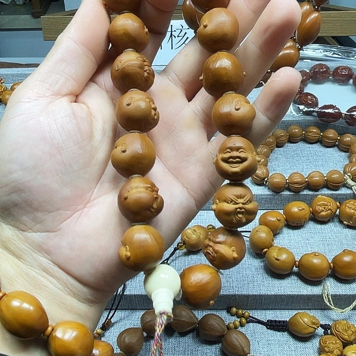 橄榄核手串精品苏工核雕人生百态