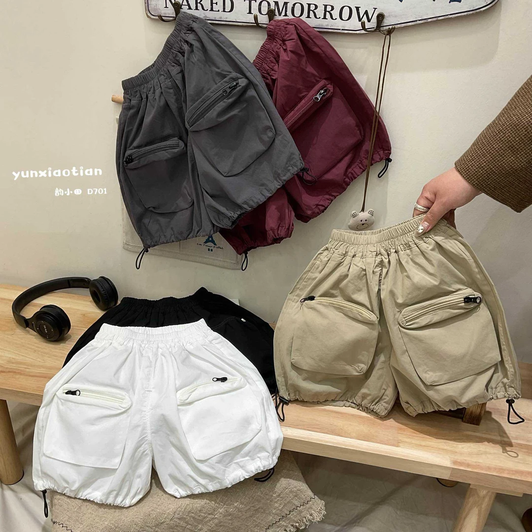 L2-7。701 工装中裤男童夏季薄款休闲裤宝宝韩版洋气裤子