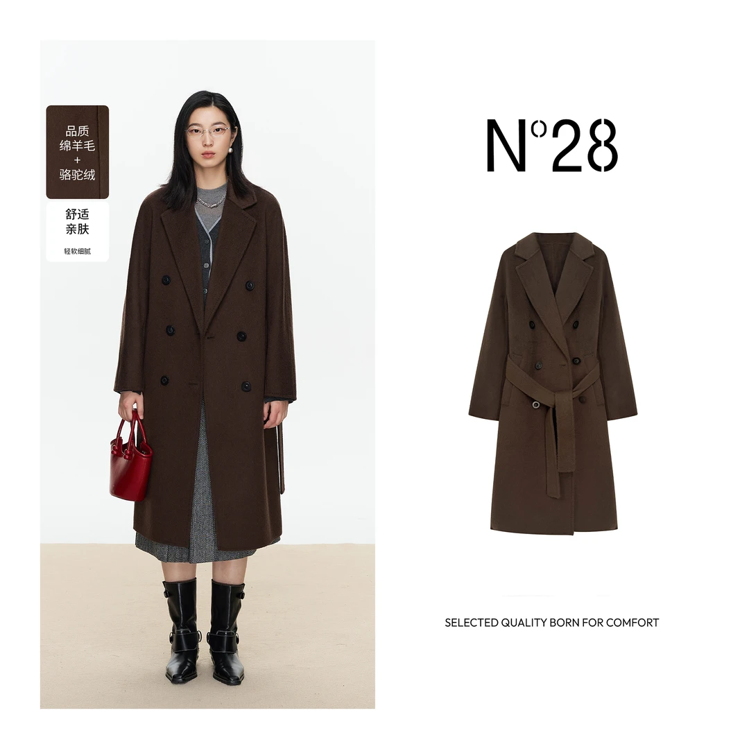小小莎推荐'反季直降'N°28 30骆驼绒手缝经典复古大衣显瘦舒适
