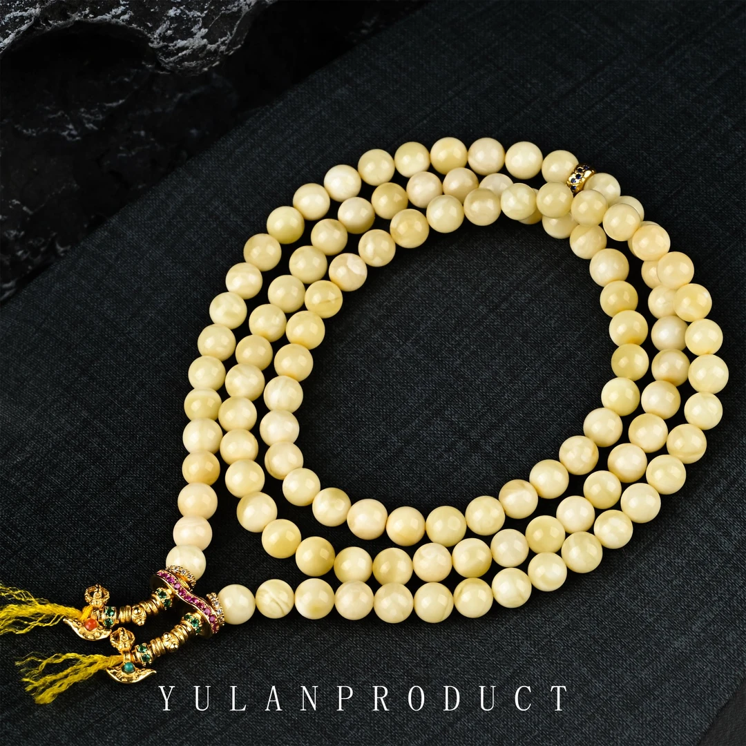 钰澜文玩精魄系列「白魄·凝真」素雪凝型-白魄守中-原矿俄料浓白花