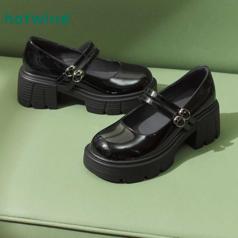 流光风【热风门店同款】7折起女复古高品质玛丽珍百搭爆款H28W25108