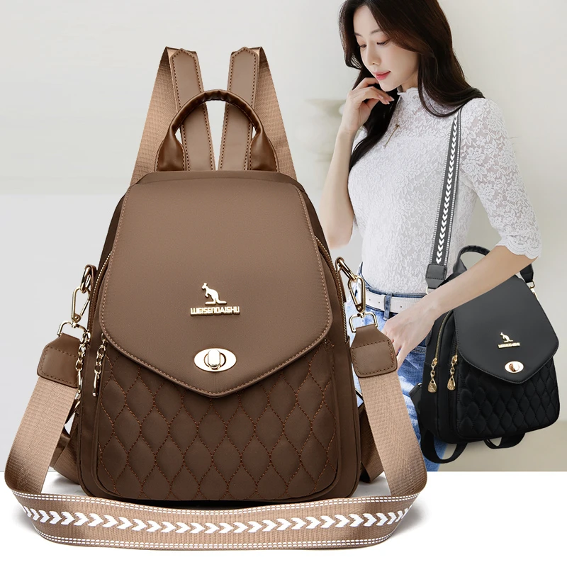 2025新款女士洋气双肩包旅行时尚百搭通勤背包大容量潮流单肩包