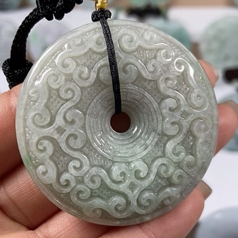 翡翠颈饰未镶嵌仿古平安扣福利