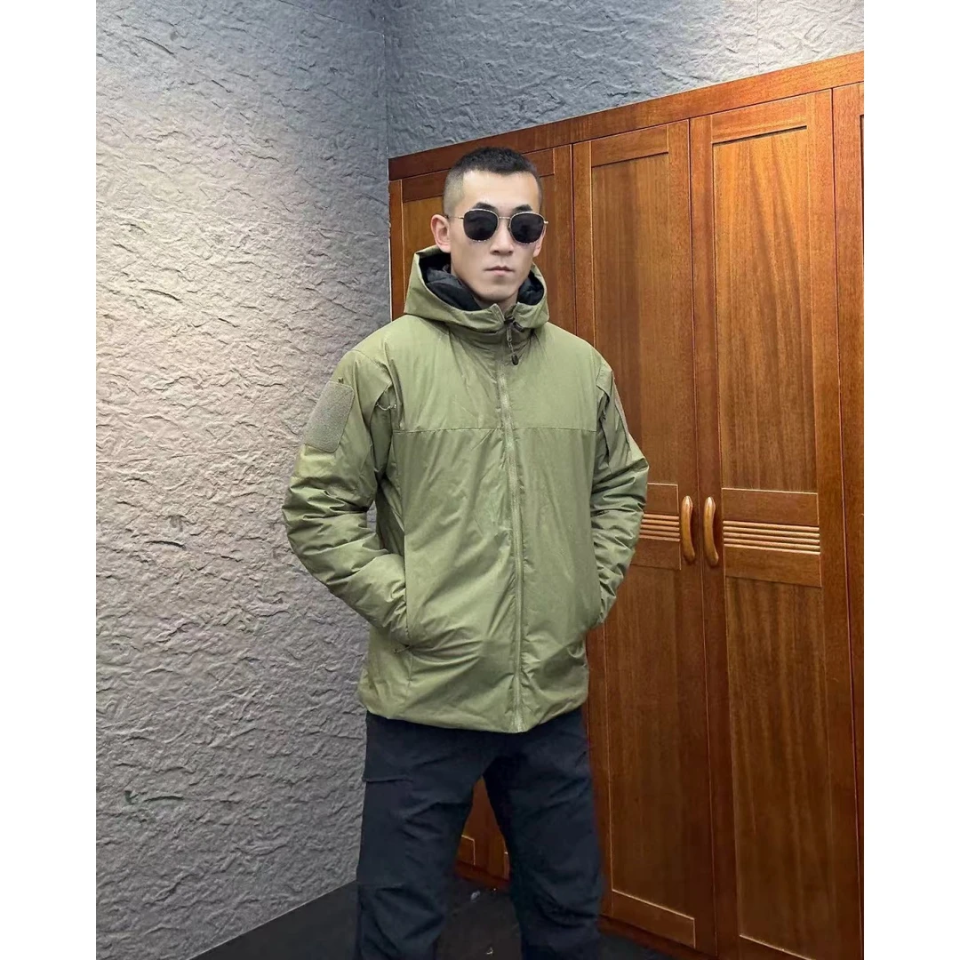 2025秋冬新款时尚休闲净版连帽男士棉服夹克外套296