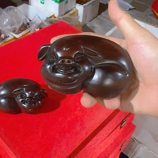 木黑檀木12福猪一只