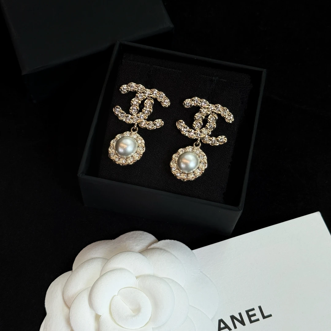 99新 Chanel/香奈儿 金色麻花双c耳钉