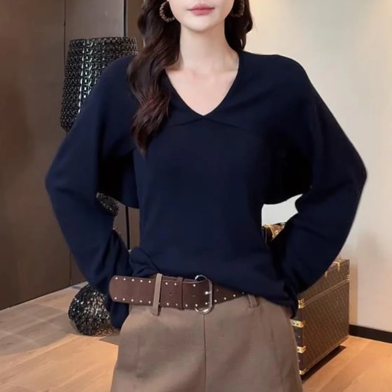 时尚高级感洋气两穿针织衫女士2025秋季新款气质显瘦百搭长袖上衣
