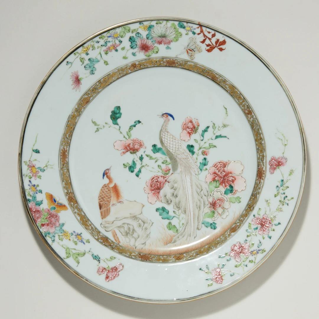 12、清雍正 广彩富贵吉祥纹盘【祥德86拍卖】