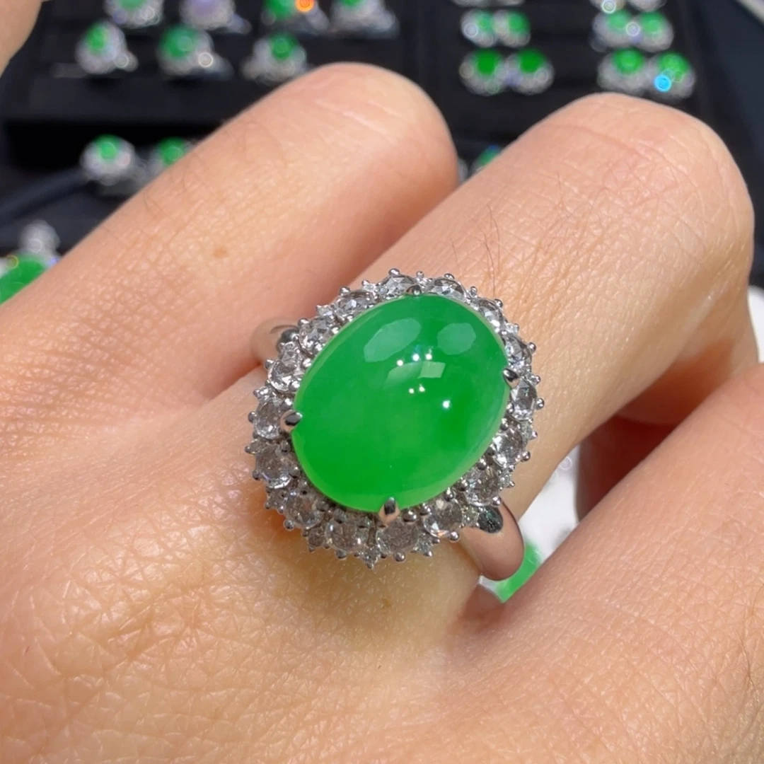 翡翠18K金镶嵌戒指收到货48小时鉴赏期