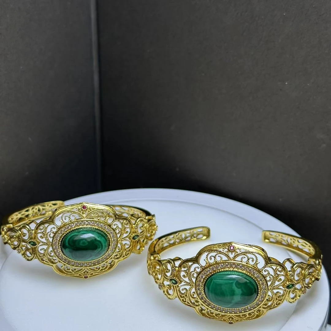 CT3987【福嘟嘟珠宝】孔雀石手镯-送礼佳品-多样性只发一件