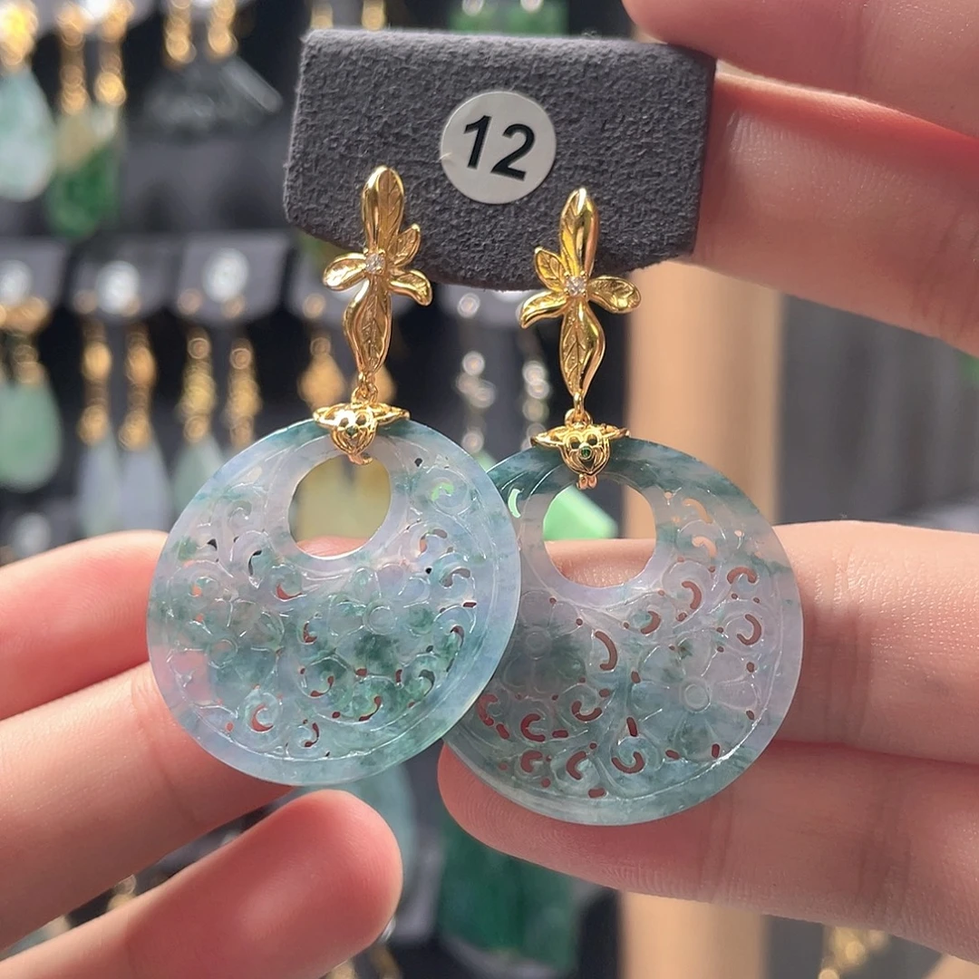 翡翠未镶嵌耳饰翡翠