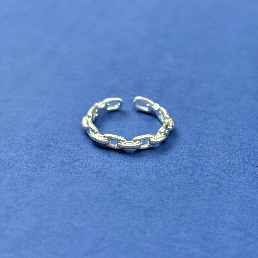 足银合成锆石戒指 水贝银坊「猪鼻子」复古时尚轻奢