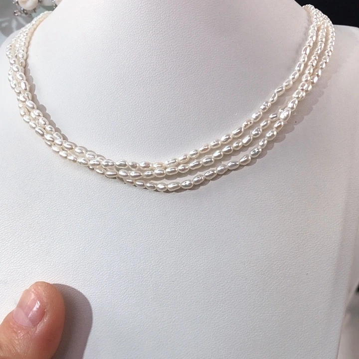 淡水珍珠项链银S925镶嵌?****?